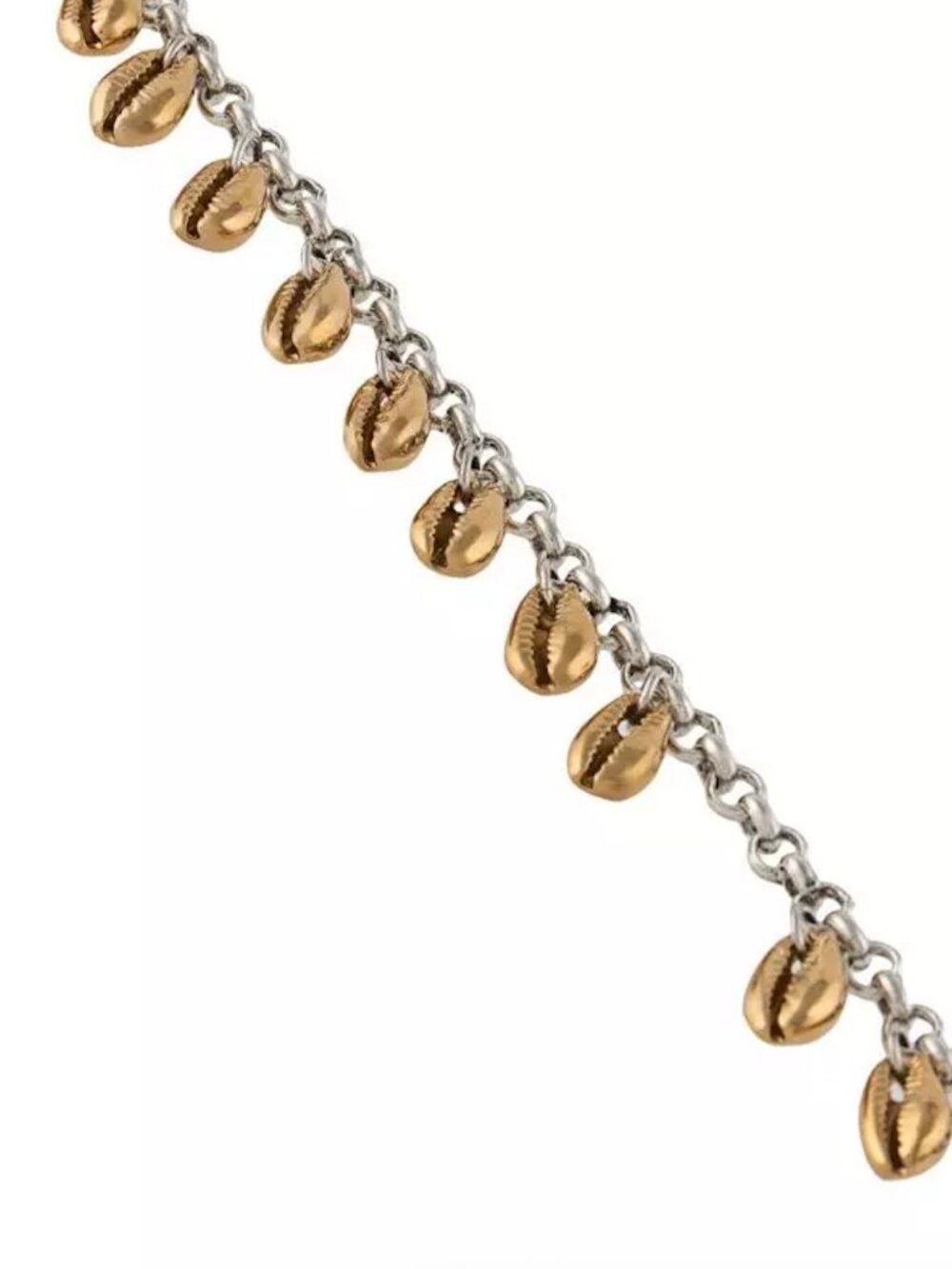 Isabel Marant Cowrie Shell Charm Choker Necklace Gold Silver Tone Coastal Boho - Picture 6 of 6